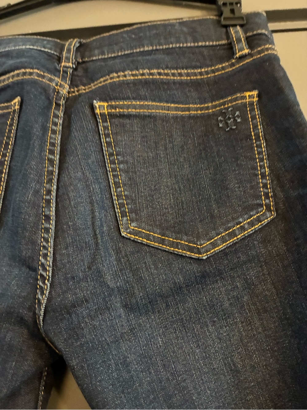 Tory Burch Dark Blue Straight Leg Cropped Denim - Picture 3 of 5